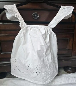 Crazy 8 Girls White Eyelet Lace Flutter Sleeve Shirt Size 5/6 - Picture 1 of 3
