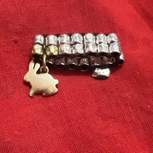 ✅ Raro Anello DODO POMELLATO E Ciondolo Leprotto Grande Oro E Argento Rarissimo - Foto 1 di 6