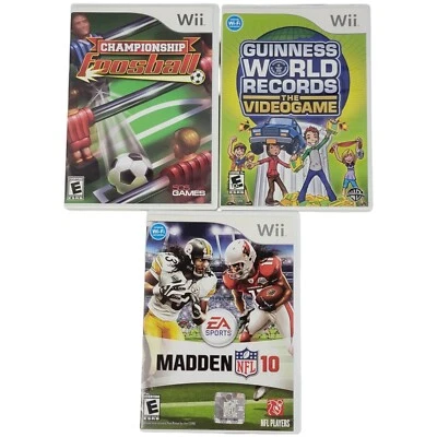 Nintendo Wii Games - Championship Foosball, Guinness World Records, & Madden 10 - Image 1 of 4