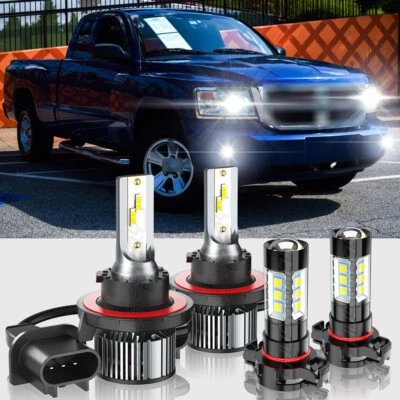 Kit de 4 faros antiniebla de haz alto/bajo LED blancos combinados para Ram Dakota 2011 Foto 1 de 4