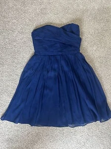 Damen Größe 4 J. Marineblaues trägerloses Chiffon Brautjungfernkleid mit Rundhalsausschnitt Arabella - Bild 1 von 6