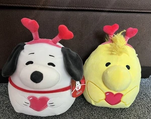 Squishmallows Arachidi 10” Snoopy e Woodstock San Valentino cuori nuovo con etichetta - Foto 1 di 12