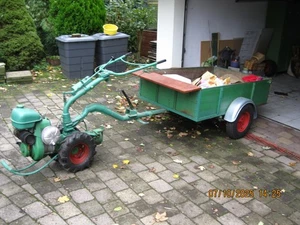 Einachstraktor mit Anhänger und Pflug, Fräse - Bild 1 von 14