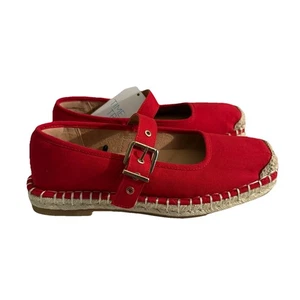 Time And Tru elegante rote Mary Jane Espadrille Damenschuhe Größe 7 neu - Bild 1 von 9