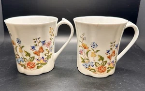2er Set Aynsley Cottage Garden Tassen mit Überbackene - Bild 1 von 8