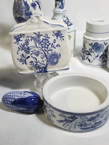 White Blue Ceramic Lot - Picture 1 of 4