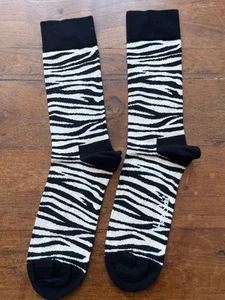 Happy Socks, Größe 41-46, schwarz weiß gestreift, Zebra - Bild 1 von 2