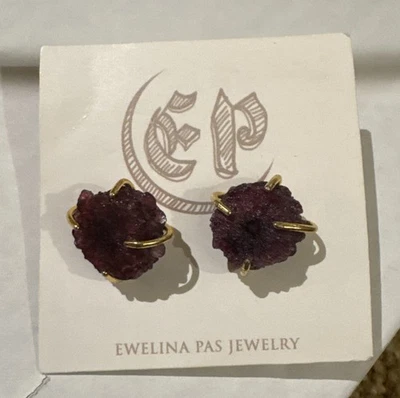 Pendientes de cuatro puntas amatista estalactita forma cruda Foto 1 de 2