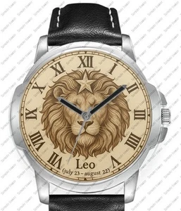 Star Sign Leo #3 Art Stylish Leather Strap Wrist Watch - Picture 1 of 1
