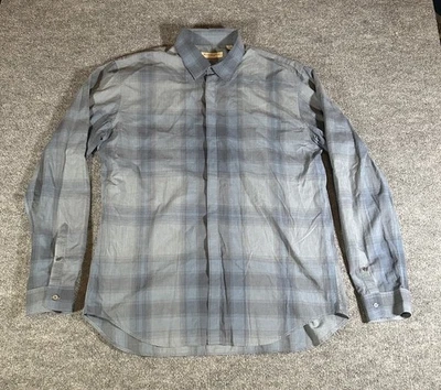 Burberry London Para Hombre XL Manga Larga Camisa Botón Azul Vestido a Cuadros Usado en Excelente Condición Algodón Foto 1 de 4