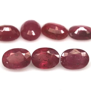 11.47 CT. Heated 7Pcs Red Ruby Madagascar Oval - Picture 1 of 4
