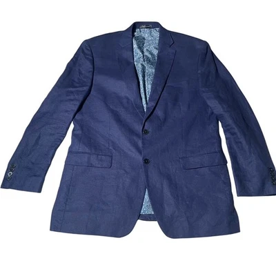 Blazer Polo Ralph Lauren Para Hombres 44L Azul Marino Lino Abrigo Deportivo Sin Estructura Hecho en Italia Foto 1 de 4