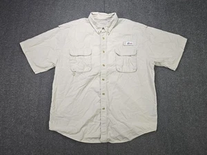 World Wide Sportsman Men's Size 2XL Vented Fishing Shirt Button Down Beige Khaki - Picture 1 of 11