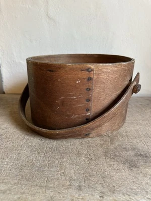 Antique Thick Walled Wooden Swing Handle Pantry Box Patina Pegged ￼ - Image 1 of 4