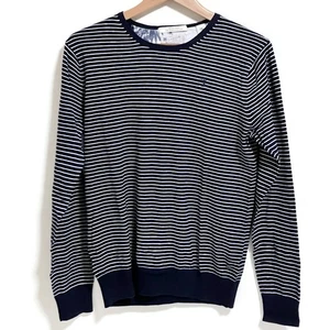 Scotch & Soda Crewneck Striped Navy White Pullover Sweater - Men's Size M Medium - Picture 1 of 9