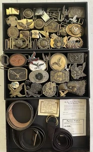 Over 30 Belt Buckle Lot Vtg American Eagle - Patriotic - Picture 1 of 4