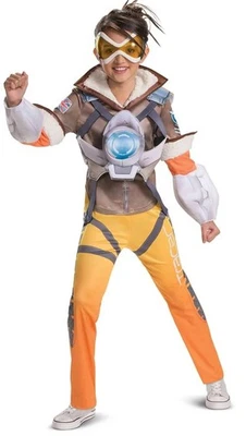 Disfraz de lujo Tracer NIÑO para niñas talla L grande 10-12 NUEVO Overwatch B6 Foto 1 de 3