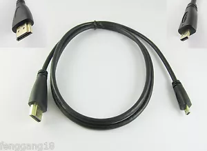 1m Micro HDMI to HDMI Male Adapter Converter Cable Motorola XOOM RAZR EVO HTC 4G - Picture 1 of 2