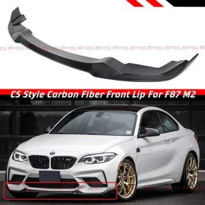 For 2016-2018 BMW F87 M2 Only Carbon Fiber CS Style Front Lip Splitter Spoiler - Picture 1 of 5