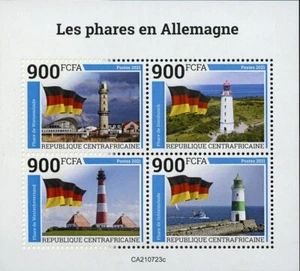 CENTRAL AFRICA 2021 GERMAN LIGHTHOUSES COLLECTIVE SHEET FIRST DAY COVER - Picture 1 of 1