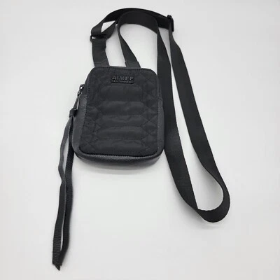 Bolsa tiracolo AIMEE KESTENBERG couro preto bolsa de náilon bolsa segura celular  - Imagem 1 de 4