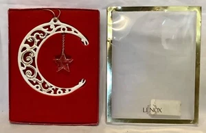Lenox "Filigree Moon" Ornament With Crystal Star Gold Tassel With Box - Picture 1 of 5