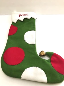 Exklusives Design Weihnachtsstrumpf PAPA genähte Punkte gefüttert Bündchen 16,5"L - Bild 1 von 9