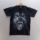 Rock Chang T Shirt Small Black Graphic Print Wild Dog Short Sleeve Cotton Mens