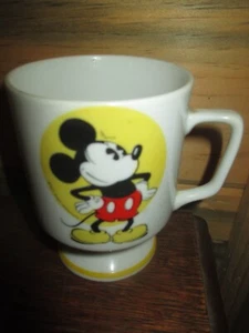 WALT DISNEY Vintage CLASSIC MICKEY MOUSE Ceramic Stemmed COFEE CUP/MUG - 1970's - Picture 1 of 4