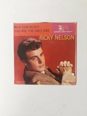 45 Record Ricky Nelson Milk Cow Blues/You Are the Only one w Picture Sleeve VG Foto 1 de 4
