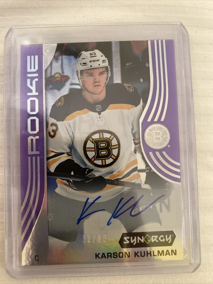 2019-20 Upper Deck Synergy Rookies Purple /83 Karson Kuhlman #49 Rookie Auto RC - Image 1 of 1