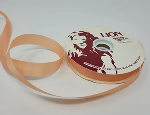 NEW VTG Lion Sea Maid Peach Acetate Craft Ribbon 7/8" x 100 YDS Roll No. 5 - Picture 1 of 2