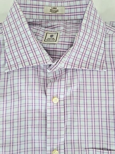 Peter Millar Shirt Mens Large Long Sleeve Button 100% Cotton Blue Purple Plaid - Picture 1 of 5