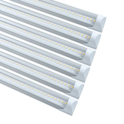 6 PACK T8 LED Shop Light 4FT 24W 6500K Linkable Garage Ceiling Lamp Clear Cover - Image 1 of 4