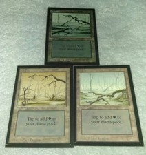 3x Swamp LP Beta Collector’s Edition Magic the Gathering MTG CE