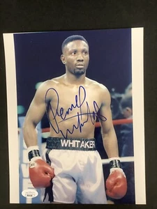 Pernell Whitaker Signed Photo 8x10 Boxing Trunks Blue Autograph FOY HOF JSA 2 - Picture 1 of 3