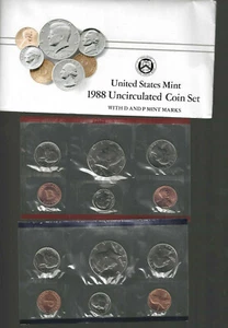 United States Mint 1988 Uncirculated Coin Set with D and P Mint Marks - Picture 1 of 5