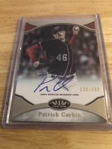 2020 Topps Tier One PATRICK CORBIN On Card Auto 120/299 Washington Nationals - Picture 1 of 3