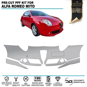 Front Bumper Guard PPF Paint Chip Protection Film Kit for Alfa Romeo Mito 08-16 - Picture 1 of 6