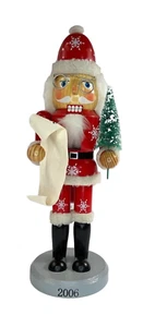 Santa Nutcracker 2006 Ltd. Ed. Santa Nice & Naughty List, Bottle Brush Tree 15" - Picture 1 of 10