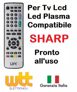 Telecomando universale compatibile per TV SHARP Lcd Led Smart TV come Originale - Foto 1 di 1