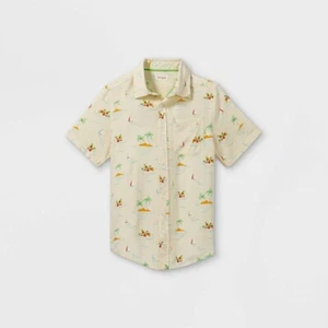Cat & Jack Boy's Challis Short Sleeve Button-Down Shirt, XS 4/5 (NWT) - Picture 1 of 1