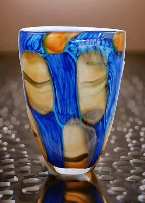 Glasvase Vase Blumenvase Tischvase 31 cm Glaskunst Murano Stil Deko Blumen Edel - Bild 1 von 4