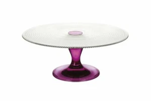 Soporte De Vidrio Transparente Morado Para Dulces Y Frutas - Imagen 1 de 2