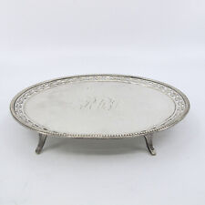 OLD SHEFFIELD PLATE OSP English Silverplate 19c Small Oval Salver Tray 