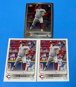 Lotto Hunter Greene 2022 Topps Aggiornamento Cromato USC191 Cincinnati Reds RC & Base - Foto 1 di 1