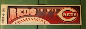 Vintage New Old Stock MLB Baseball Cincinnati Reds Bumper Sticker Decal 3"×11" - Picture 1 of 1