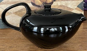 BLACK PEPPER 6 Cup Teapot 5.75" Lid Vintage Russel Wright Oneida Modern Art Deco - Picture 1 of 11