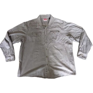 Wrangler Grey Denim Shirt Adult XXL 2XL Comfortable Button Up  - Picture 1 of 4