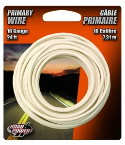 Road Power 16 Gauge Automotive Copper Wire; 24 Feet; White, 55667933 - Picture 1 of 8